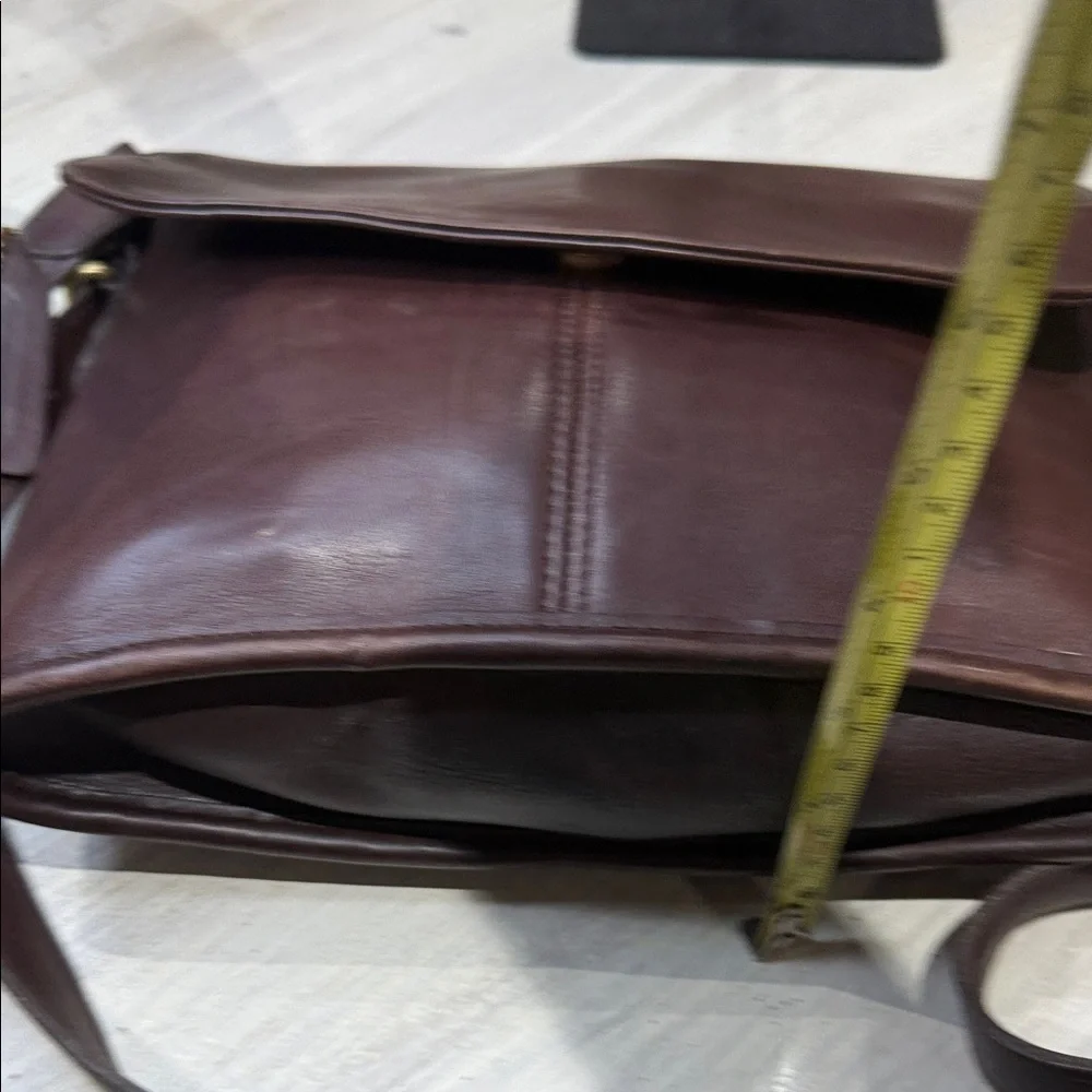 Vintage Coach Dark Brown Equestrian Leather Flap Bag